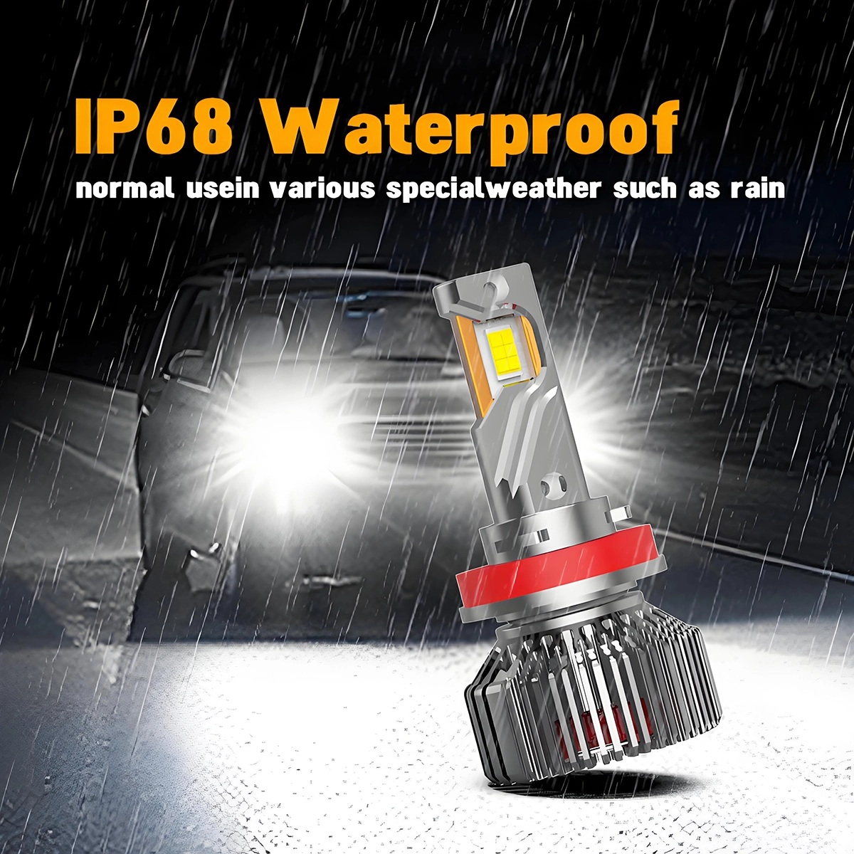 Car Lights with Three Copper Tubes for Heat Conduction